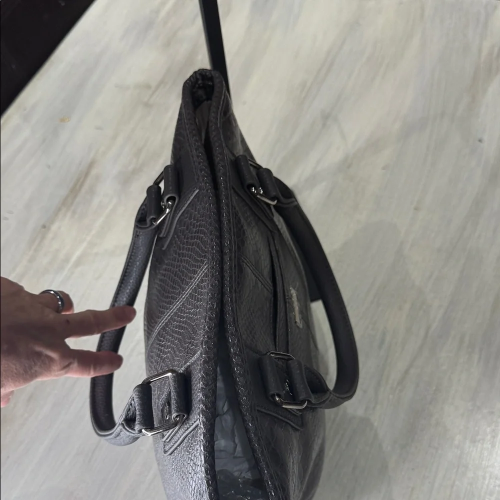 Thirty-One Gray Textured Tote/Crossbody Bag